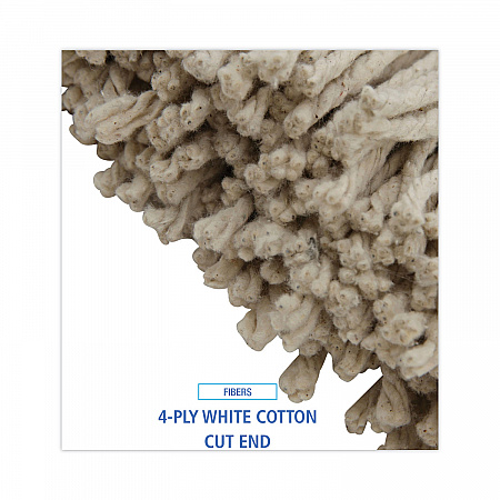 Cut-End Lie-Flat Wet Mop Head, Cotton, 16 oz, White, 12/Carton (716CCT)