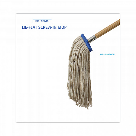 Cut-End Lie-Flat Wet Mop Head, Cotton, 16 oz, White (716CEA)