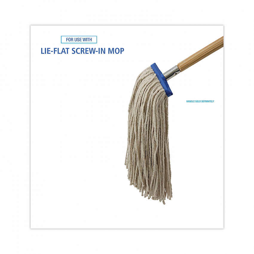 Cut-End Lie-Flat Wet Mop Head, Cotton, 16 oz, White (716CEA)