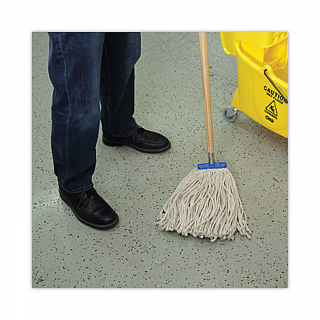 Cut-End Lie-Flat Wet Mop Head, Cotton, 16 oz, White (716CEA)