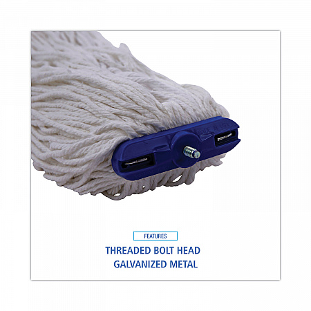 Cut-End Lie-Flat Wet Mop Head, Rayon, 16 oz, White, 12/Carton (716RCT)