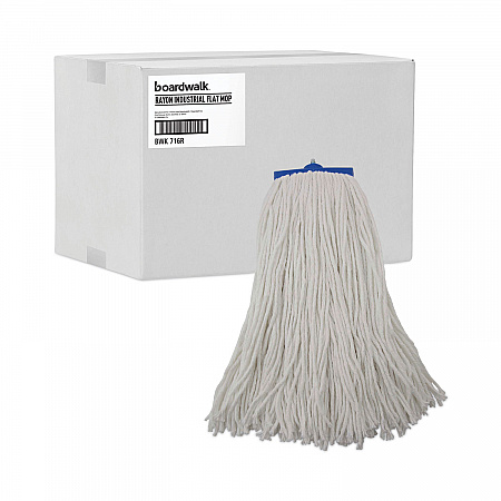 Cut-End Lie-Flat Wet Mop Head, Rayon, 16 oz, White, 12/Carton (716RCT)