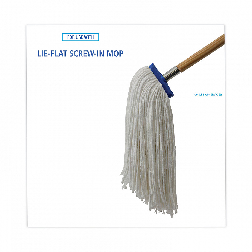 Cut-End Lie-Flat Wet Mop Head, Rayon, 16 oz, White (716REA)