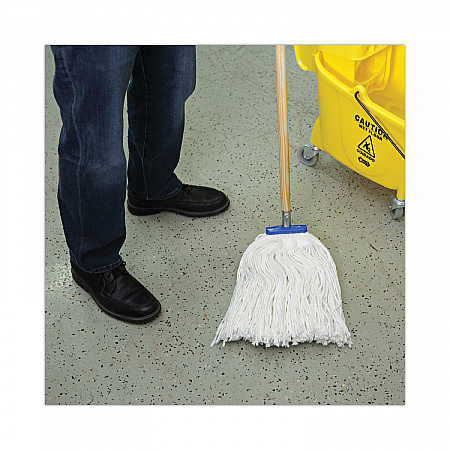 Cut-End Lie-Flat Wet Mop Head, Rayon, 16 oz, White (716REA)