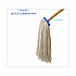 Mop Head, Economical Lie-Flat Head, Cotton Fiber, 20 oz, White, 12/Carton (720C)