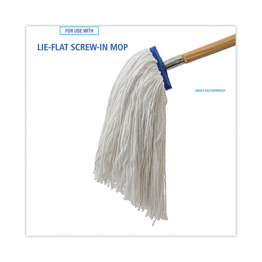 Mop Head, Economical Lie-Flat Head, Rayon Fiber, 20 oz, White, 12/Carton (720R)