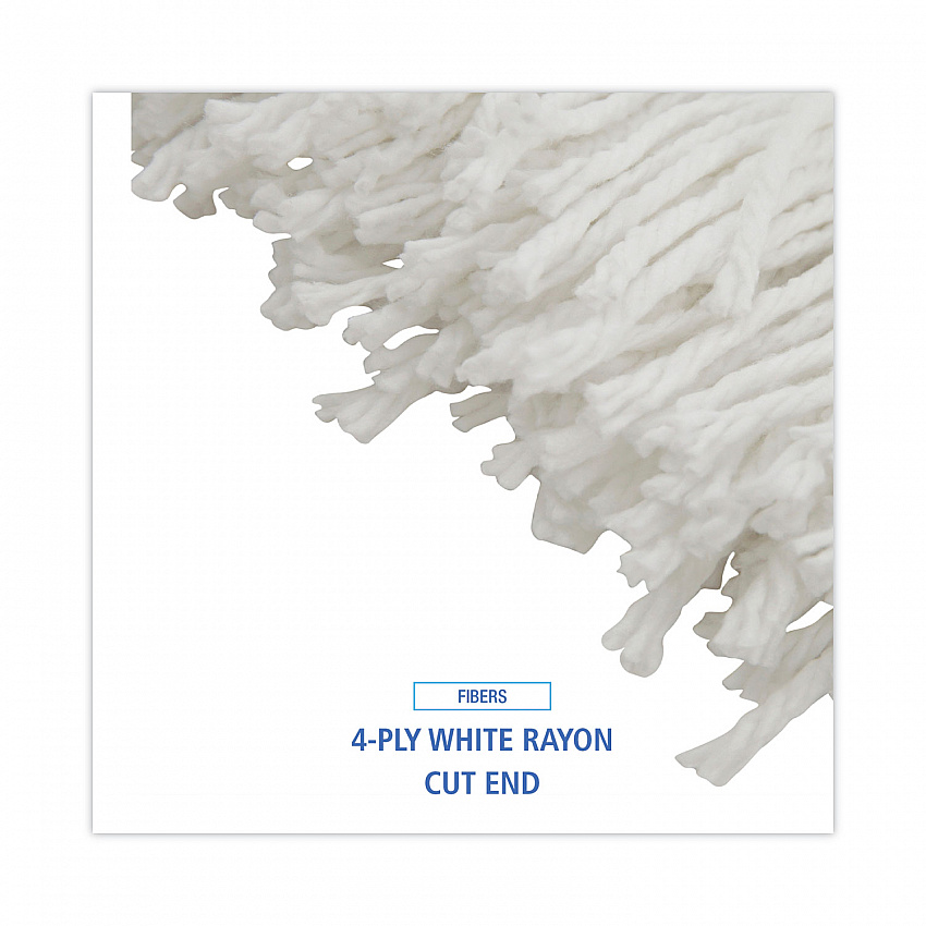 Mop Head, Economical Lie-Flat Head, Rayon Fiber, 20 oz, White, 12/Carton (720R)