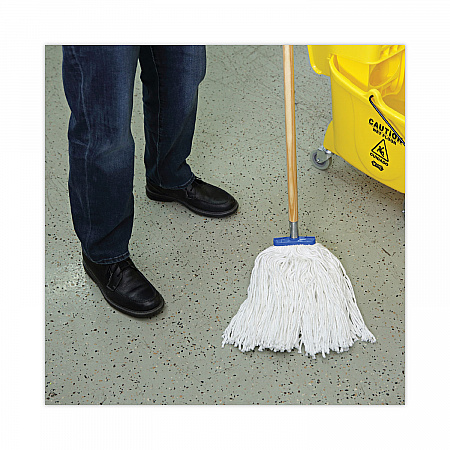 Mop Head, Economical Lie-Flat Head, Rayon Fiber, 20 oz, White, 12/Carton (720R)