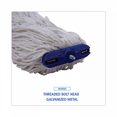 Mop Head, Economical Lie-Flat Head, Rayon Fiber, 20 oz, White, 12/Carton (720R)