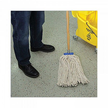 Cut-End Lie-Flat Wet Mop Head, Cotton, 24 oz, White, 12/Carton (724CCT)