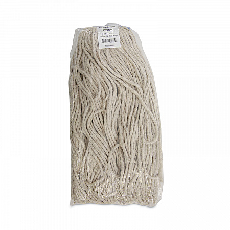 Cut-End Lie-Flat Wet Mop Head, Cotton, 24 oz, White, 12/Carton (724CCT)