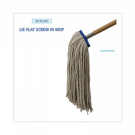 Cut-End Lie-Flat Wet Mop Head, Cotton, 24 oz, White (724CEA)