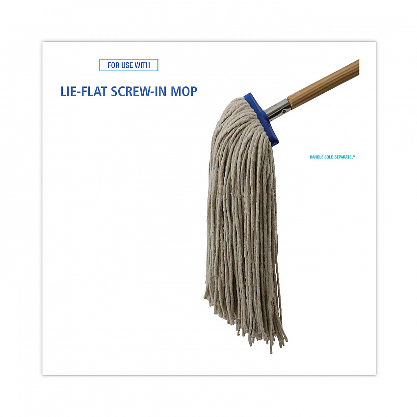 Cut-End Lie-Flat Wet Mop Head, Cotton, 24 oz, White (724CEA)