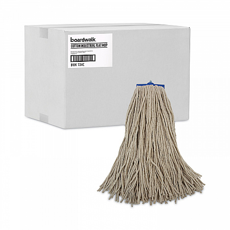 Cut-End Lie-Flat Wet Mop Head, Cotton, 24 oz, White (724CEA)