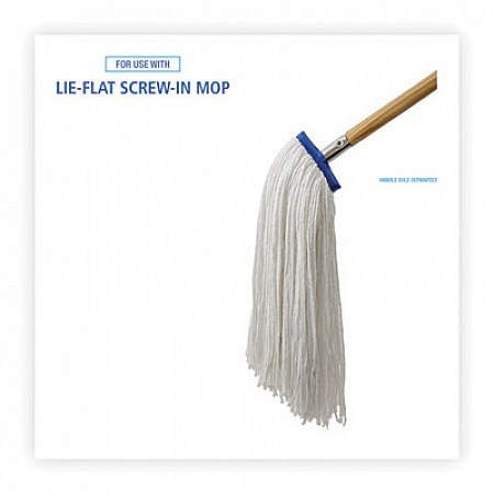 Cut-End Lie-Flat Wet Mop Head, Rayon, 24 oz, White, 12/Carton (724RCT)