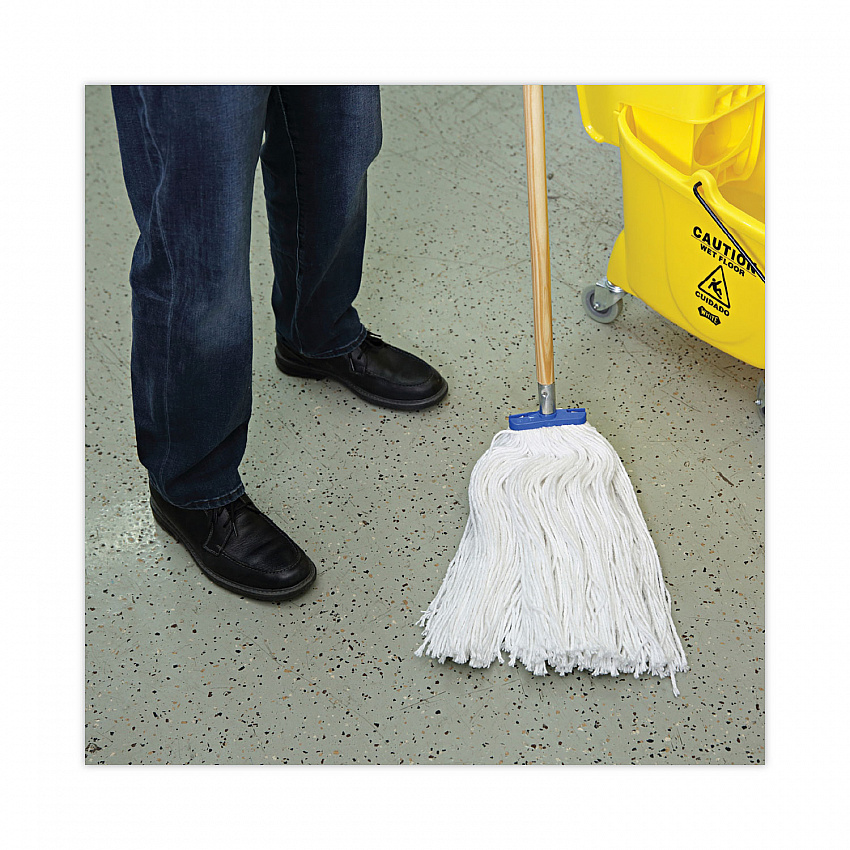 Cut-End Lie-Flat Wet Mop Head, Rayon, 24 oz, White, 12/Carton (724RCT)