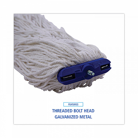 Cut-End Lie-Flat Wet Mop Head, Rayon, 24 oz, White, 12/Carton (724RCT)