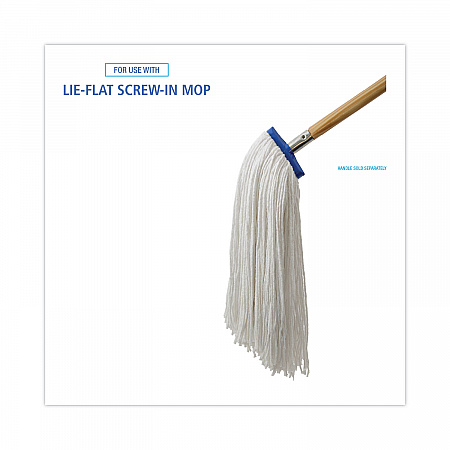 Cut-End Lie-Flat Wet Mop Head, Rayon, 24 oz, White (724REA)