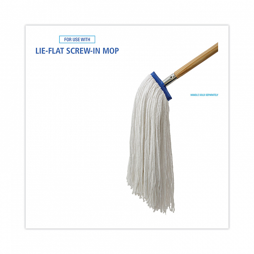 Cut-End Lie-Flat Wet Mop Head, Rayon, 24 oz, White (724REA)