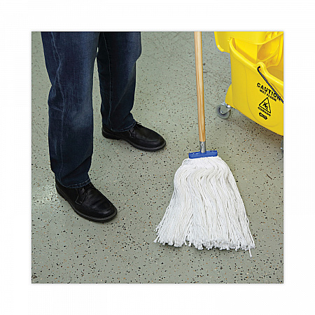 Cut-End Lie-Flat Wet Mop Head, Rayon, 24 oz, White (724REA)