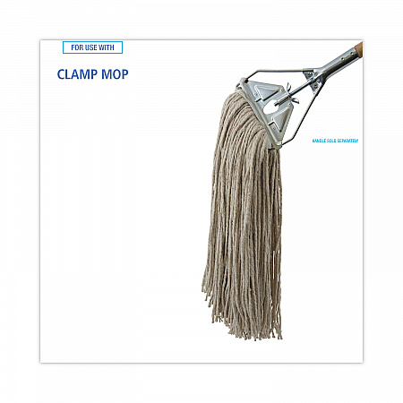 Mop Head, Economical Lie-Flat Head, Cotton Fiber, 32 oz, White, 12/Carton (732C)