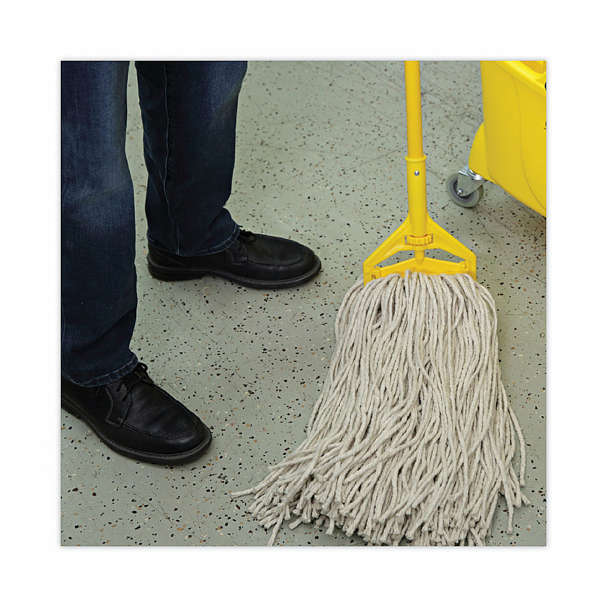 Mop Head, Economical Lie-Flat Head, Cotton Fiber, 32 oz, White, 12/Carton (732C)