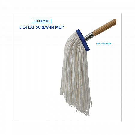 Mop Head, Economical Lie-Flat Head, Rayon Fiber, 32 oz, White, 12/Carton (732R)
