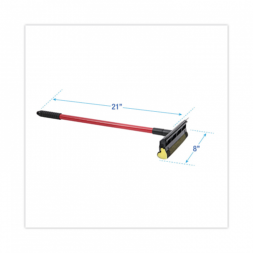 General-Duty Squeegee, 8" Wide Blade, Black/Red, 21" Handle (824)