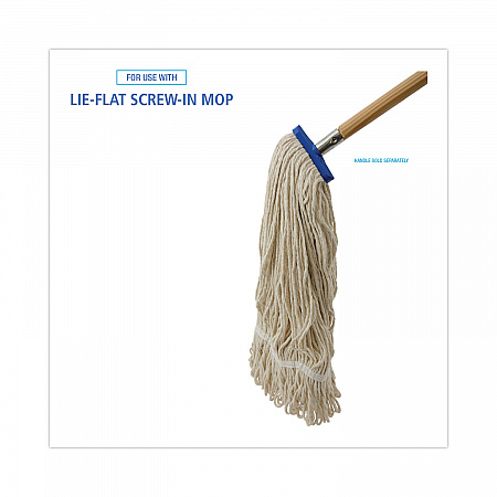Mop Head, Lie-Flat Head, Cotton Fiber, 24 oz, White, 12/Carton (824C)