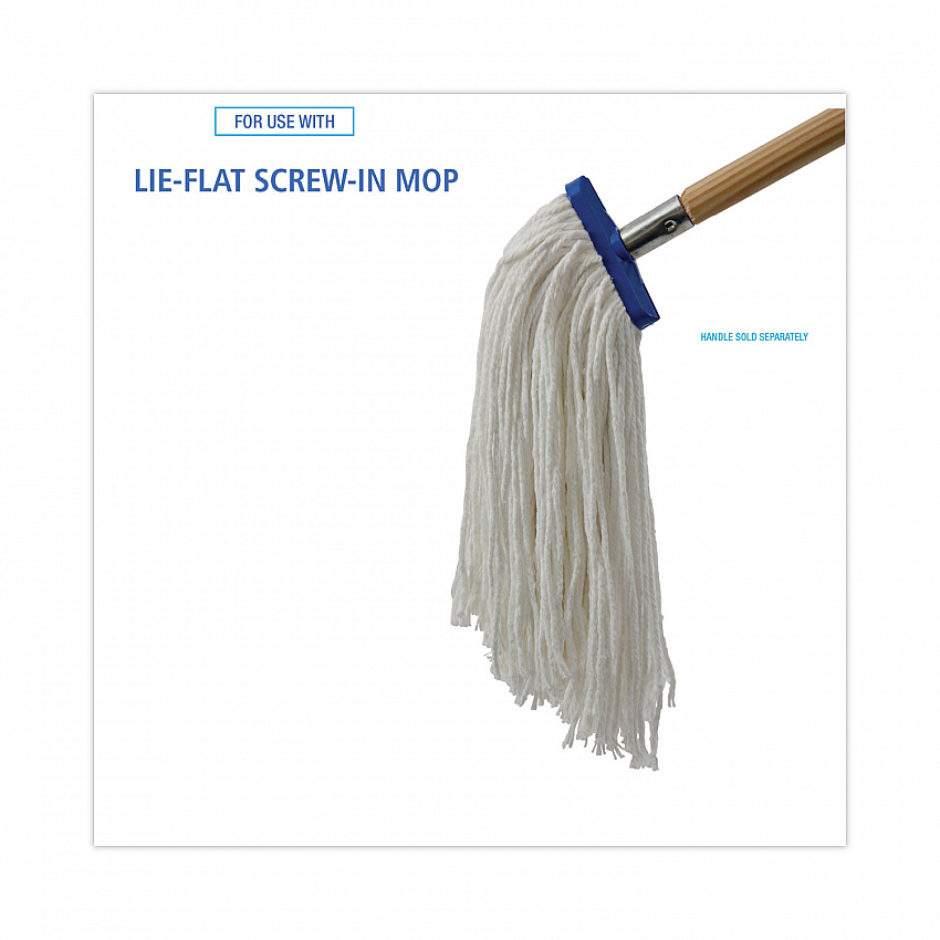 Mop Head, Lie-Flat Head, Rayon Fiber, 24 oz, White, 12/Carton (824R)