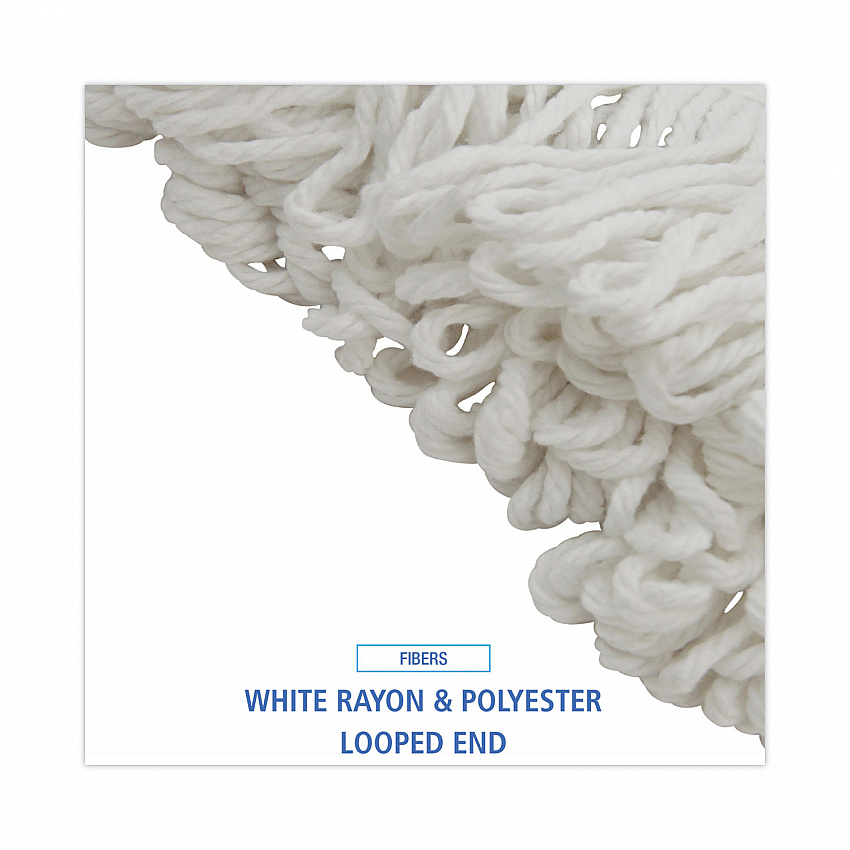 Mop Head, Lie-Flat Head, Rayon Fiber, 24 oz, White, 12/Carton (824R)