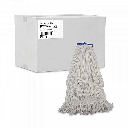Mop Head, Lie-Flat Head, Rayon Fiber, 24 oz, White, 12/Carton (824R)