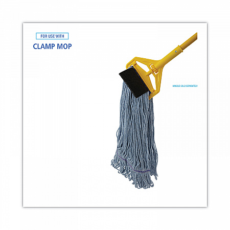 Mop Head, Loop-End, Cotton with Scrub Pad, Large, 12/Carton (903BL)