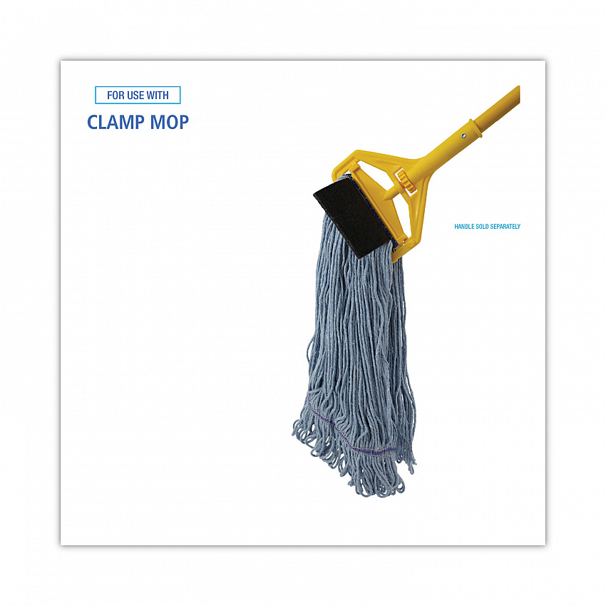 Mop Head, Loop-End, Cotton with Scrub Pad, Large, 12/Carton (903BL)
