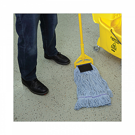 Mop Head, Loop-End, Cotton with Scrub Pad, Large, 12/Carton (903BL)
