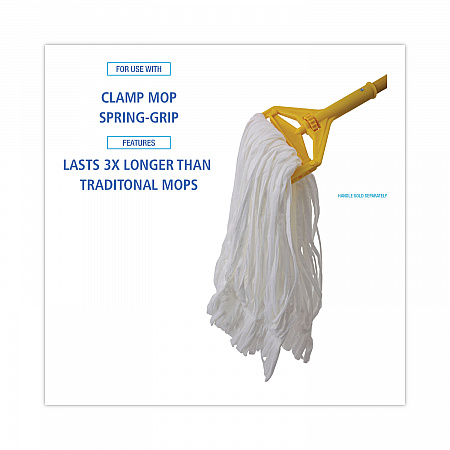 Mop Head, Looped, Enviro Clean With Tailband, Cotton/Synthetic, Large, White, 12/Carton (8003)