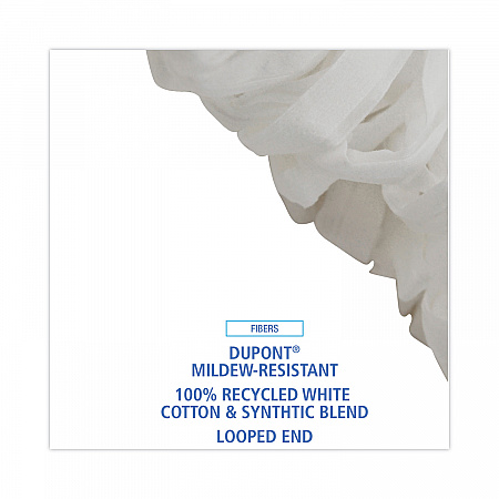 Mop Head, Looped, Enviro Clean With Tailband, Cotton/Synthetic, Large, White, 12/Carton (8003)