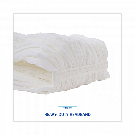 Mop Head, Looped, Enviro Clean With Tailband, Cotton/Synthetic, Large, White, 12/Carton (8003)