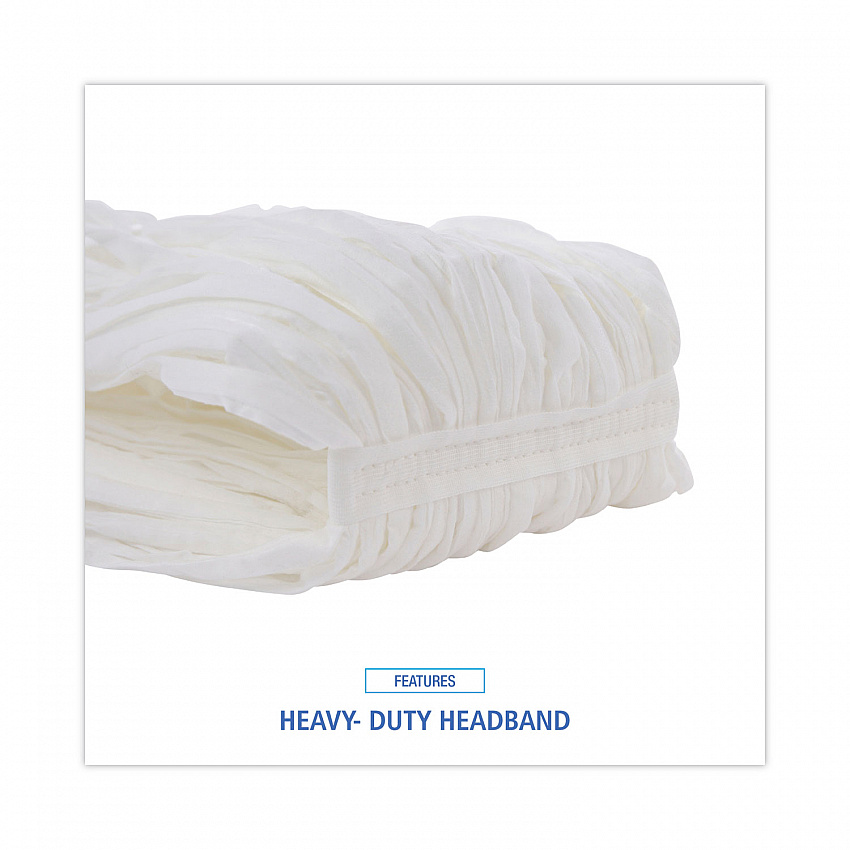 Mop Head, Looped, Enviro Clean With Tailband, Cotton/Synthetic, Large, White, 12/Carton (8003)
