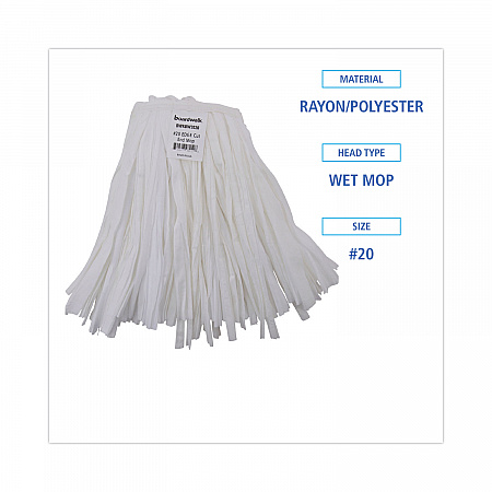 Nonwoven Cut End Edge Mop, Rayon/Polyester, #20, White, 12/Carton (BW2020)