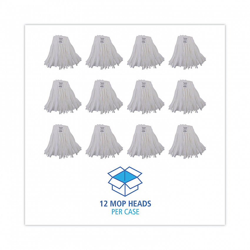 Nonwoven Cut End Edge Mop, Rayon/Polyester, #20, White, 12/Carton (BW2020)