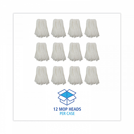 Nonwoven Cut End Edge Mop, Rayon/Polyester, #24, White, 12/Carton (BW2024)