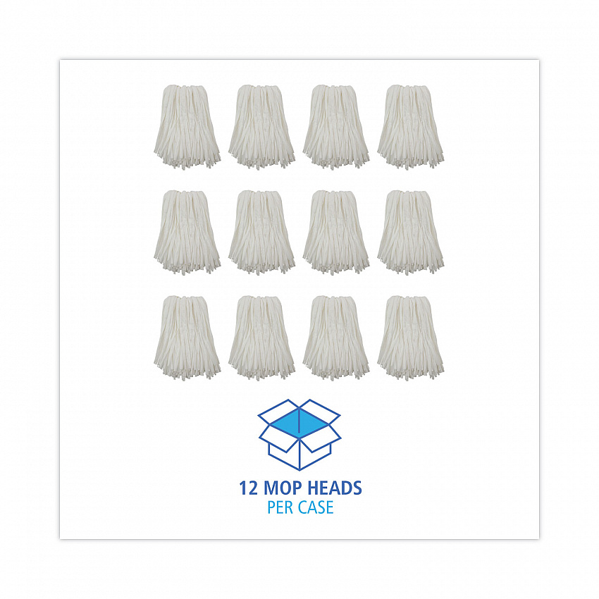 Nonwoven Cut End Edge Mop, Rayon/Polyester, #24, White, 12/Carton (BW2024)