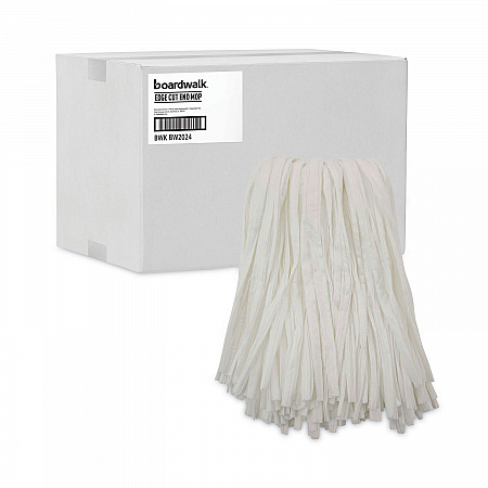 Nonwoven Cut End Edge Mop, Rayon/Polyester, #24, White, 12/Carton (BW2024)