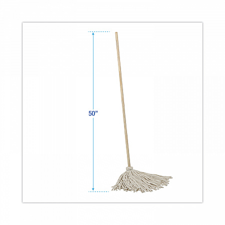 Cotton Deck Mop, #24 White Cotton Head, 50