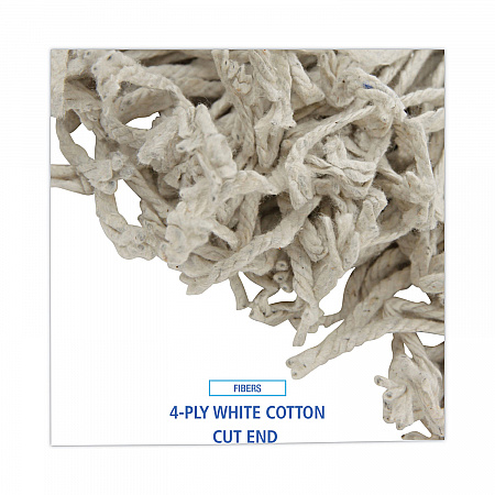 Mop Head, Cotton, Cut-End, White, 4-Ply, #16 Band, 12/Carton (CM02016S)