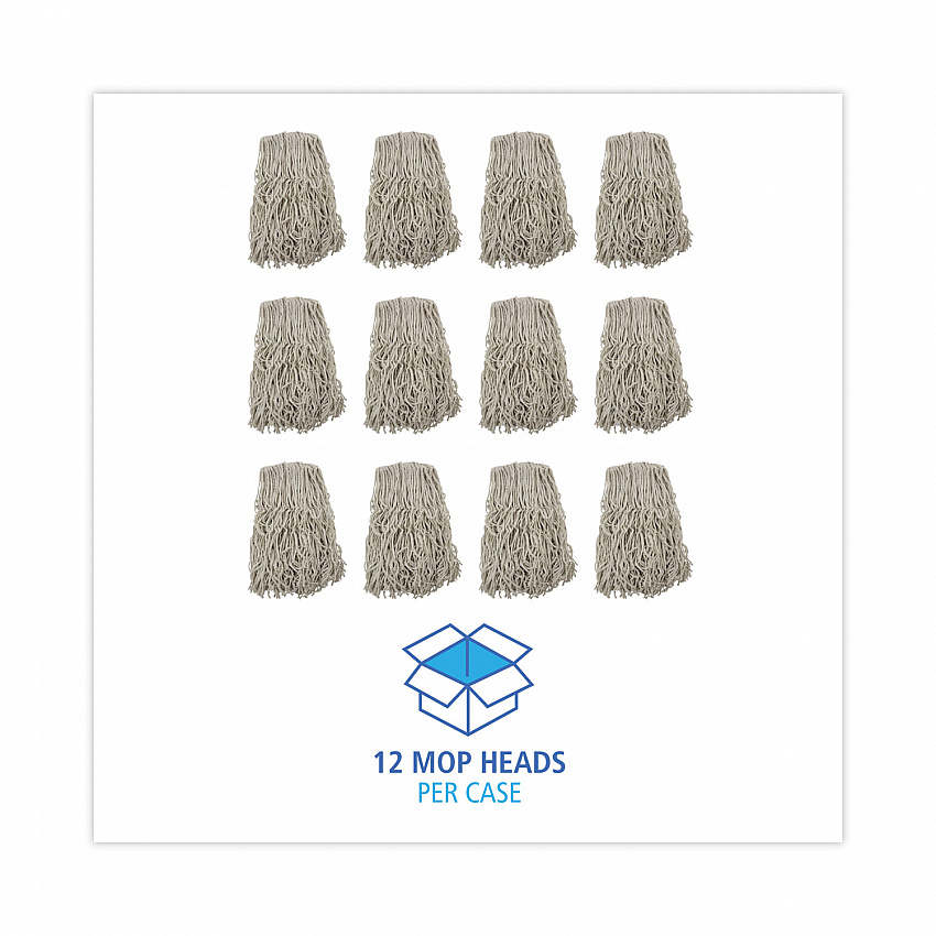 Cotton Mop Head, Cut-End, #32, White, 12/Carton (CM02032S)