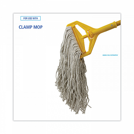 Banded Mop Head, Cotton, Cut-End, White, 16 oz, 12/Carton (CM20016)