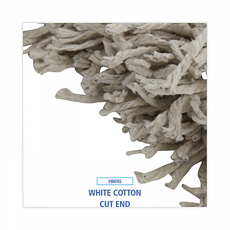 Banded Mop Head, Cotton, Cut-End, White, 16 oz, 12/Carton (CM20016)