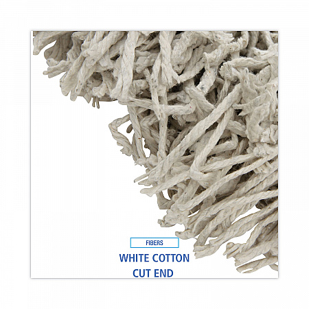 Banded Cotton Mop Heads, 24 oz, White, 12/Carton (CM20024)